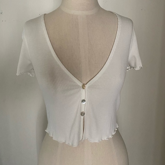 Mini Ribbed Crop Top Short Sleeve - Picture 2 of 8